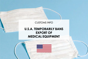 U.S.A. temporarily bans export of Medical Equipment